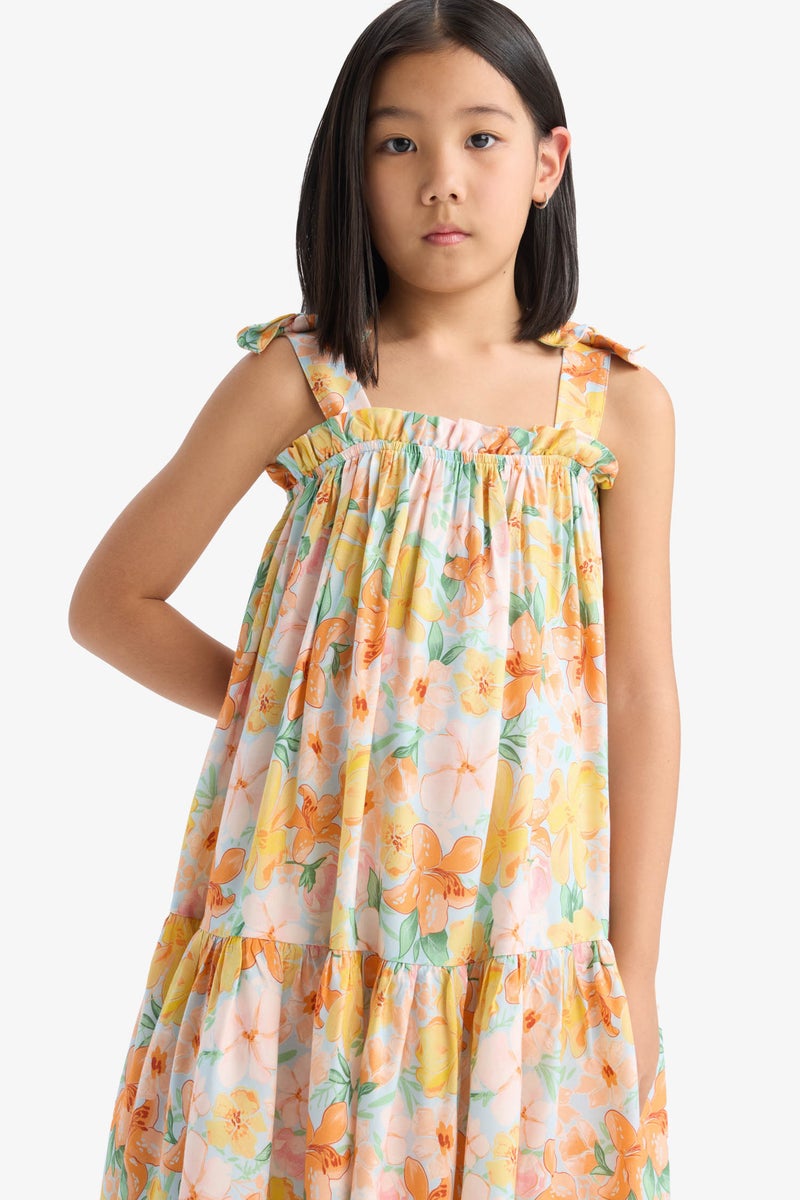 ديفاكتو فستان بناتي فلورال بحمالات - Image 3